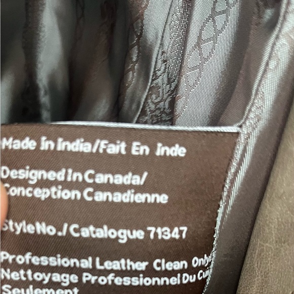 Danier Genuine Leather Moto Jacket – Brown | Asymmetrical Zip - Picture 4 of 5